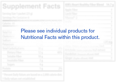 Please see individual products for Nutritional Facts within this product